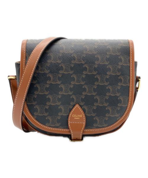 CELINE（セリーヌ）CELINE (セリーヌ) トリオンフキャンバス ミディアムファルコ ブラウン サイズ:ミディアムの古着・服飾アイテム