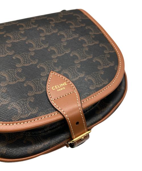 CELINE（セリーヌ）CELINE (セリーヌ) トリオンフキャンバス ミディアムファルコ ブラウン サイズ:ミディアムの古着・服飾アイテム
