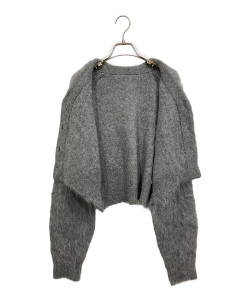 Noble（ノーブル）Noble (ノーブル) アルパカ混シャギーショートカーデ グレー サイズ:FREEの古着・服飾アイテム