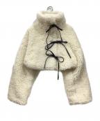 SORINソリン）の古着「Synthetic Fur Lace-up Cardigan」｜アイボリー