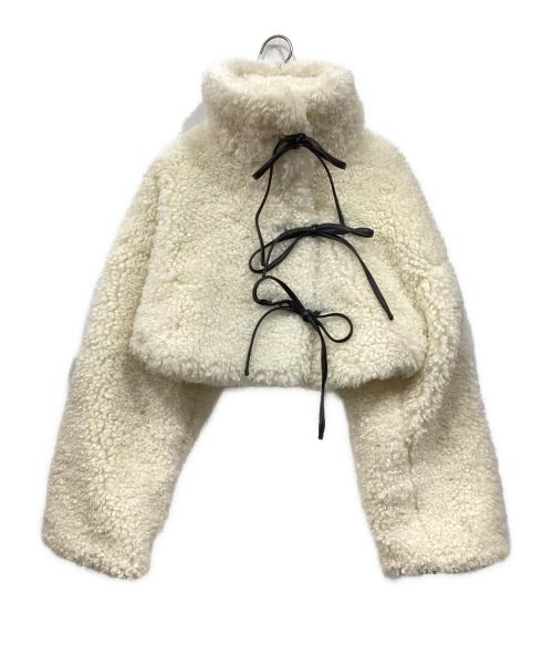 SORIN（ソリン）SORIN (ソリン) Synthetic Fur Lace-up Cardigan アイボリー サイズ:38の古着・服飾アイテム