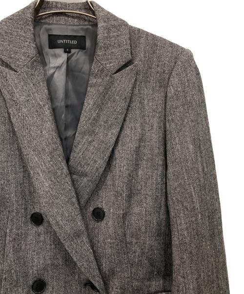 UNTITLED（アンタイトル）UNTITLED (アンタイトル) ミックスツイード ダブルブレストジャケット グレー サイズ:2の古着・服飾アイテム