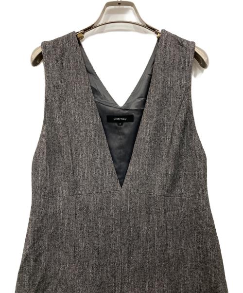 UNTITLED（アンタイトル）UNTITLED (アンタイトル) ミックスツイード ジャンパースカート グレー サイズ:2の古着・服飾アイテム