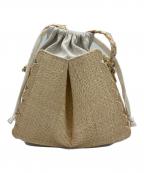 LUDLOWラドロー）の古着「ラフィア巾着バッグ」｜ベージュ