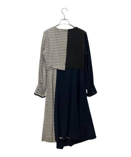 UNITED TOKYO（ユナイテッドトーキョー）UNITED TOKYO (ユナイテッドトーキョー) ツイストパターンチェック柄ワンピース ネイビー サイズ:SIZE 1の古着・服飾アイテム