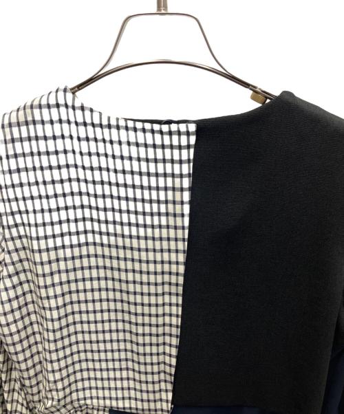 UNITED TOKYO（ユナイテッドトーキョー）UNITED TOKYO (ユナイテッドトーキョー) ツイストパターンチェック柄ワンピース ネイビー サイズ:SIZE 1の古着・服飾アイテム
