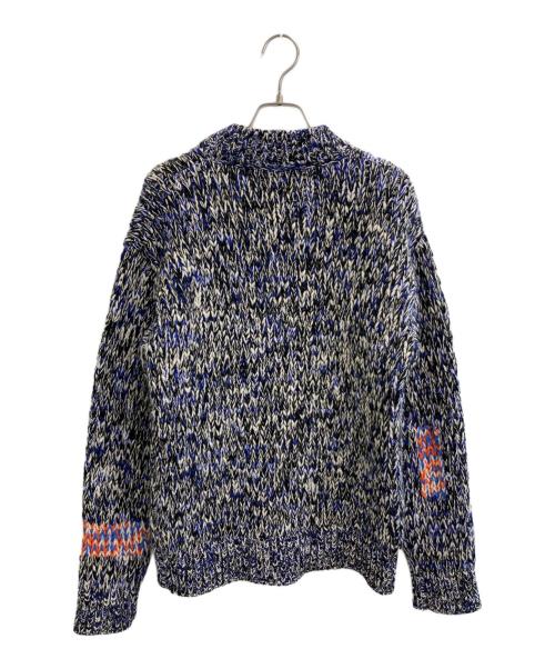 JIL SANDER（ジルサンダー）JIL SANDER (ジルサンダー) ウールジャガードセーター ブルー×ブラック サイズ:46の古着・服飾アイテム