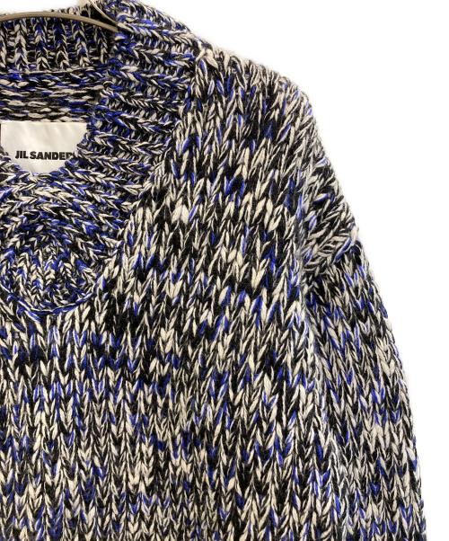 JIL SANDER（ジルサンダー）JIL SANDER (ジルサンダー) ウールジャガードセーター ブルー×ブラック サイズ:46の古着・服飾アイテム