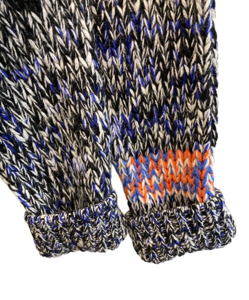 JIL SANDER（ジルサンダー）JIL SANDER (ジルサンダー) ウールジャガードセーター ブルー×ブラック サイズ:46の古着・服飾アイテム