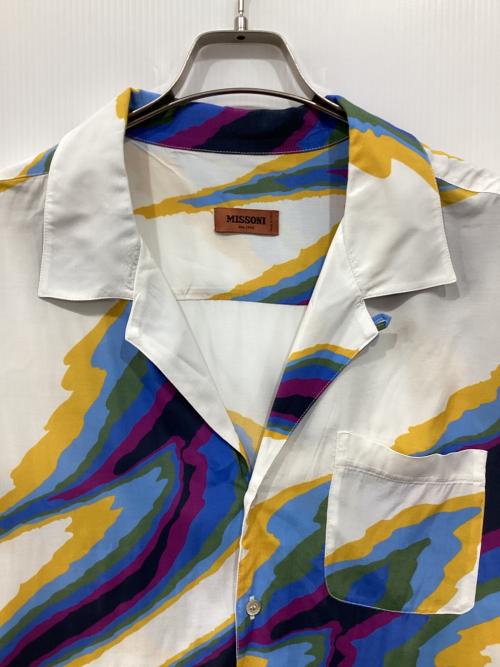 missoni（ミッソーニ）MISSONI (ミッソーニ) オープンカラーシャツ ホワイト サイズ:Lの古着・服飾アイテム