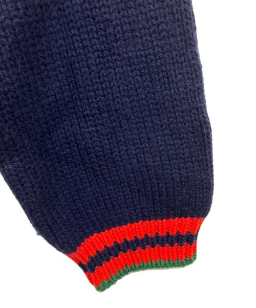 GUCCI（グッチ）GUCCI (グッチ) オーバーサイズケーブルニットカーディガン ネイビー サイズ:Lの古着・服飾アイテム