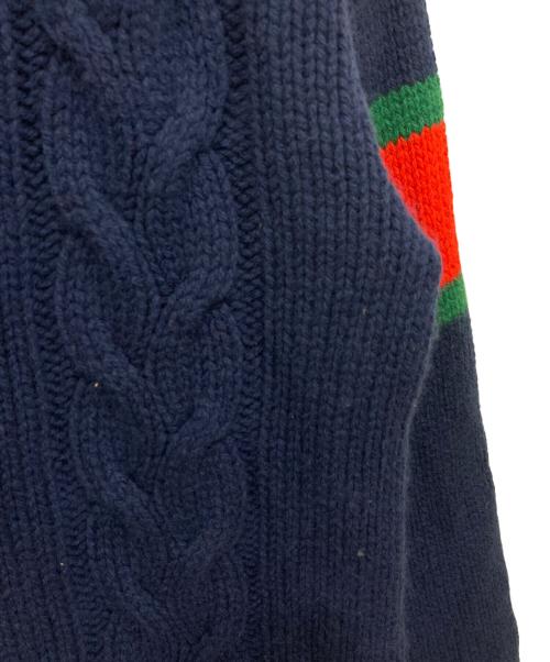 GUCCI（グッチ）GUCCI (グッチ) オーバーサイズケーブルニットカーディガン ネイビー サイズ:Lの古着・服飾アイテム