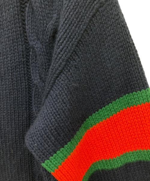GUCCI（グッチ）GUCCI (グッチ) オーバーサイズケーブルニットカーディガン ネイビー サイズ:Lの古着・服飾アイテム
