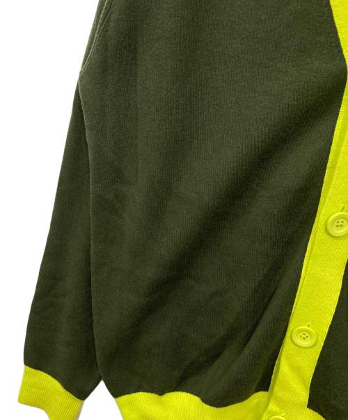 CABAN（キャバン）CABaN (キャバン) コットンカシミヤ バイカラーVネックカーディガン グリーン サイズ:mの古着・服飾アイテム