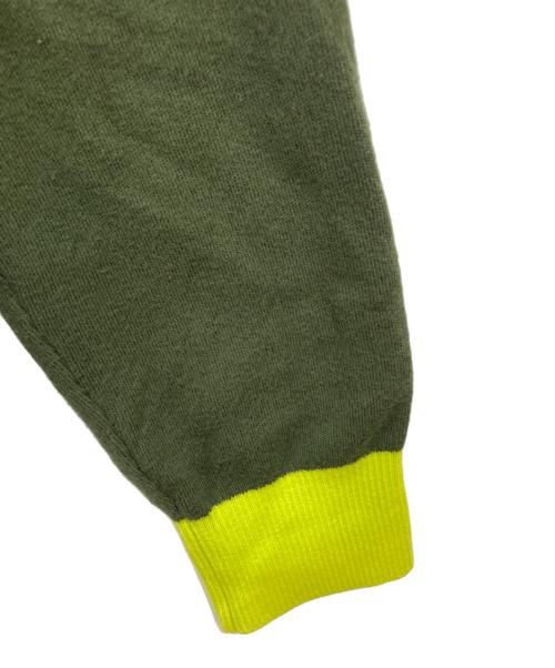 CABAN（キャバン）CABaN (キャバン) コットンカシミヤ バイカラーVネックカーディガン グリーン サイズ:mの古着・服飾アイテム