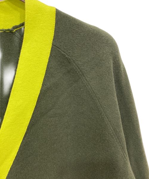 CABAN（キャバン）CABaN (キャバン) コットンカシミヤ バイカラーVネックカーディガン グリーン サイズ:mの古着・服飾アイテム