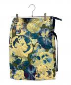 CABANキャバン）の古着「フラワージャカード リバーシブルラップスカート」｜イエロー