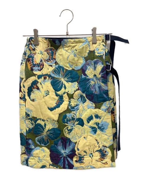 CABAN（キャバン）CABAN (キャバン) フラワージャカード リバーシブルラップスカート イエロー サイズ:フリーの古着・服飾アイテム