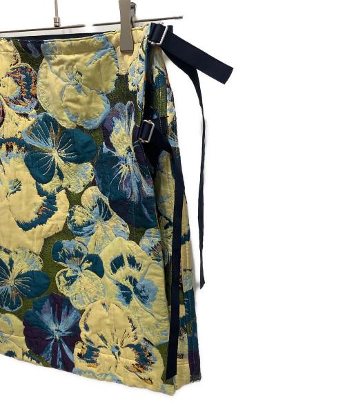 CABAN（キャバン）CABAN (キャバン) フラワージャカード リバーシブルラップスカート イエロー サイズ:フリーの古着・服飾アイテム