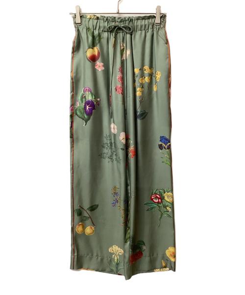 CABAN（キャバン）CABAN (キャバン) シルクツイル BLOOMIN' ART プリントパンツ グリーン サイズ:XSの古着・服飾アイテム