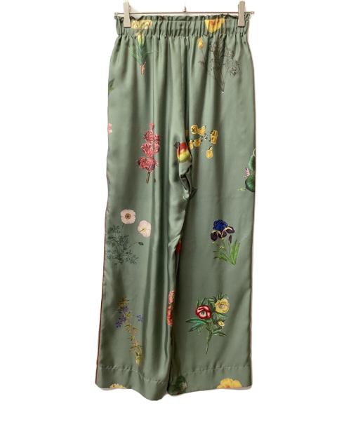CABAN（キャバン）CABAN (キャバン) シルクツイル BLOOMIN' ART プリントパンツ グリーン サイズ:XSの古着・服飾アイテム