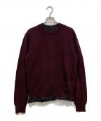 Maison Margielaメゾンマルジェラ）の古着「ダメージ加工クルーネックニット」｜パープル