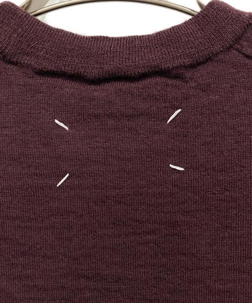 Maison Margiela（メゾンマルジェラ）Maison Margiela (メゾンマルジェラ) ダメージ加工クルーネックニット パープル サイズ:XSの古着・服飾アイテム