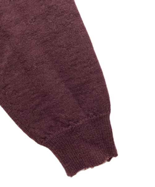 Maison Margiela（メゾンマルジェラ）Maison Margiela (メゾンマルジェラ) ダメージ加工クルーネックニット パープル サイズ:XSの古着・服飾アイテム
