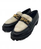 ampioアンピオ）の古着「ボアローファー」｜ブラック