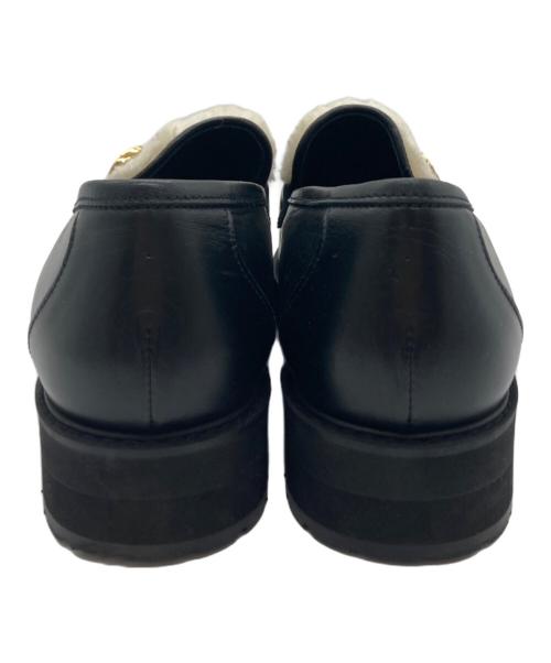 ampio（アンピオ）ampio (アンピオ) ボアローファー ブラック サイズ:24の古着・服飾アイテム