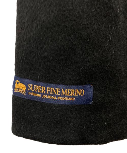 JOURNAL STANDARD relume（ジャーナルスタンダード レリューム）JOURNAL STANDARD relume (ジャーナルスタンダード レリューム) スーパーファインビーバークルーネックコート ブラック サイズ:34の古着・服飾アイテム