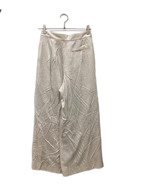 BALLSEY（ボールジィ）BALLSEY (ボールジィ) マットベルベット セミワイドパンツ ベージュ サイズ:34の古着・服飾アイテム