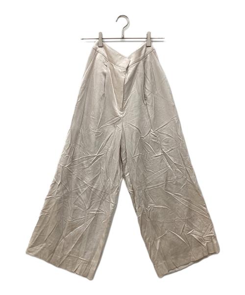 BALLSEY（ボールジィ）BALLSEY (ボールジィ) マットベルベット セミワイドパンツ ベージュ サイズ:34の古着・服飾アイテム