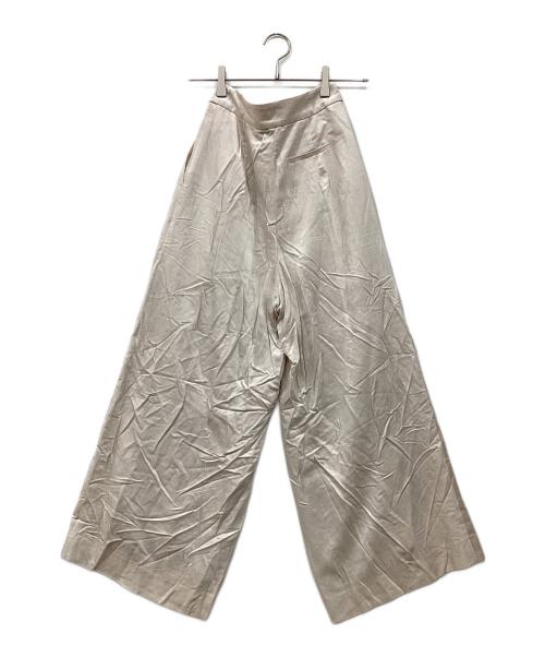 BALLSEY（ボールジィ）BALLSEY (ボールジィ) マットベルベット セミワイドパンツ ベージュ サイズ:34の古着・服飾アイテム