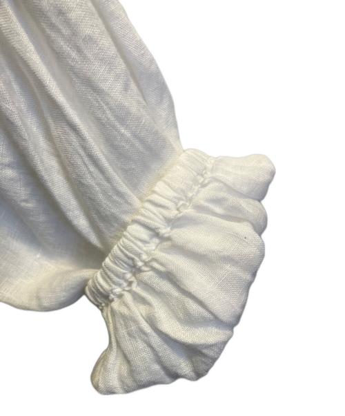 23区（ニジュウサンク）23区 (ニジュウサンク) LIBECO ティアード チュニック ブラウス ホワイト サイズ:SIZE 38の古着・服飾アイテム