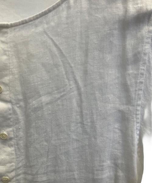 23区（ニジュウサンク）23区 (ニジュウサンク) LIBECO ティアード チュニック ブラウス ホワイト サイズ:SIZE 38の古着・服飾アイテム