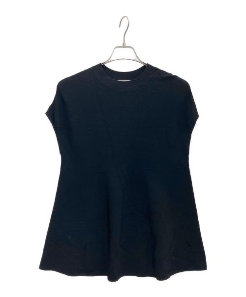 23区（ニジュウサンク）23区 (ニジュウサンク) レーヨンポリエステルストレッチ フレア ニット ブラック サイズ:SIZE38の古着・服飾アイテム