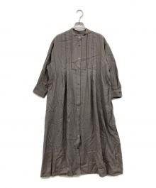 SLOW 23区（スロー23ク）の古着「ブライトリネン シャツ ワンピース」｜グレー