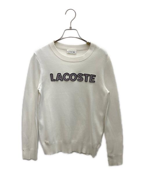 LACOSTE（ラコステ）LACOSTE (ラコステ) ワッペンロゴニット ホワイト サイズ:SIZE36の古着・服飾アイテム