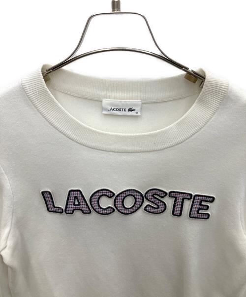 LACOSTE（ラコステ）LACOSTE (ラコステ) ワッペンロゴニット ホワイト サイズ:SIZE36の古着・服飾アイテム