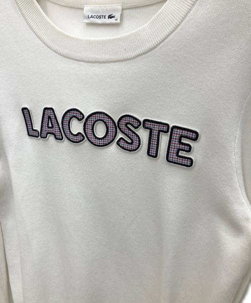 LACOSTE（ラコステ）LACOSTE (ラコステ) ワッペンロゴニット ホワイト サイズ:SIZE36の古着・服飾アイテム