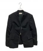 DES PRESデ プレ）の古着「ウールレーヨンモヘヤ ノーカラージャケット」｜ブラック