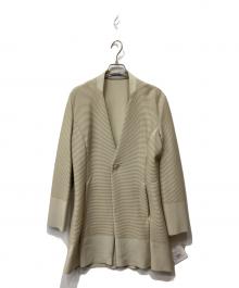ISSEY MIYAKE（イッセイミヤケ）の古着「ピンストライプニットブレザー」｜ベージュ