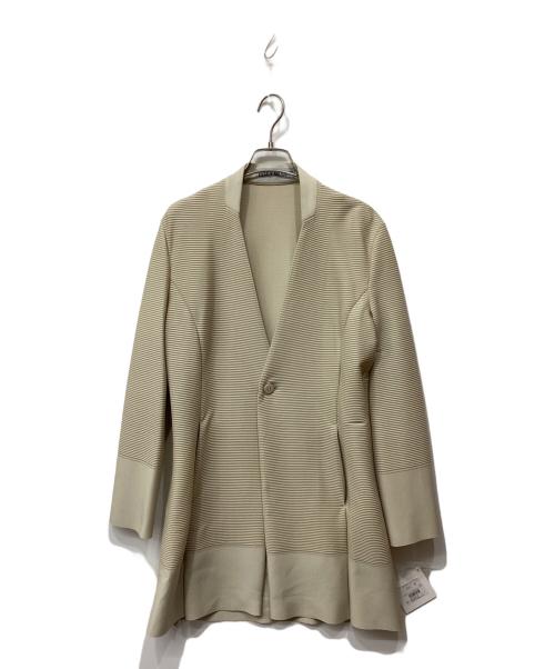 ISSEY MIYAKE（イッセイミヤケ）ISSEY MIYAKE (イッセイミヤケ) ピンストライプニットブレザー ベージュ サイズ:2の古着・服飾アイテム