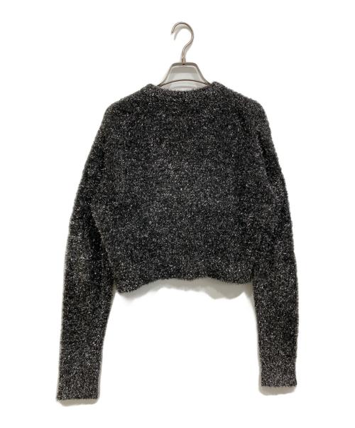 MIESROHE（ミースロエ）MIESROHE (ミースロエ) sustainable ラメジャギークルーカーディガン ブラック サイズ:Freeの古着・服飾アイテム