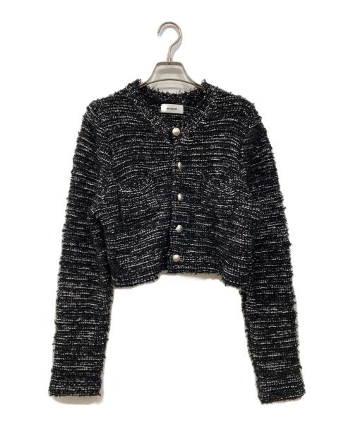 MIESROHE（ミースロエ）MIESROHE (ミースロエ) ツイードニットカーディガン ブラック サイズ:Freeの古着・服飾アイテム