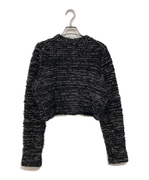 MIESROHE（ミースロエ）MIESROHE (ミースロエ) ツイードニットカーディガン ブラック サイズ:Freeの古着・服飾アイテム