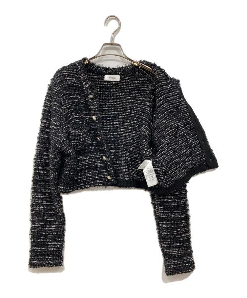 MIESROHE（ミースロエ）MIESROHE (ミースロエ) ツイードニットカーディガン ブラック サイズ:Freeの古着・服飾アイテム