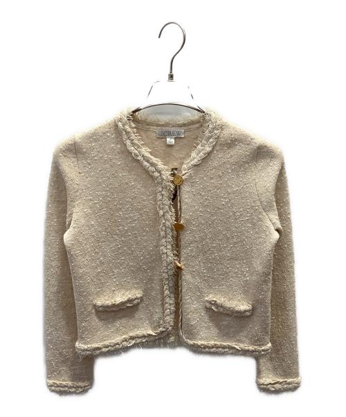 J.CREW（ジェイクルー）J.CREW (ジェイクルー) ノーカラーツイードジャケット ベージュ サイズ:ＸＳ 未使用品の古着・服飾アイテム
