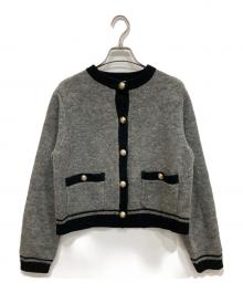 HER LIP TO（ハーリップトゥ）の古着「Boucle Bicolor Knit Jacket」｜グレー